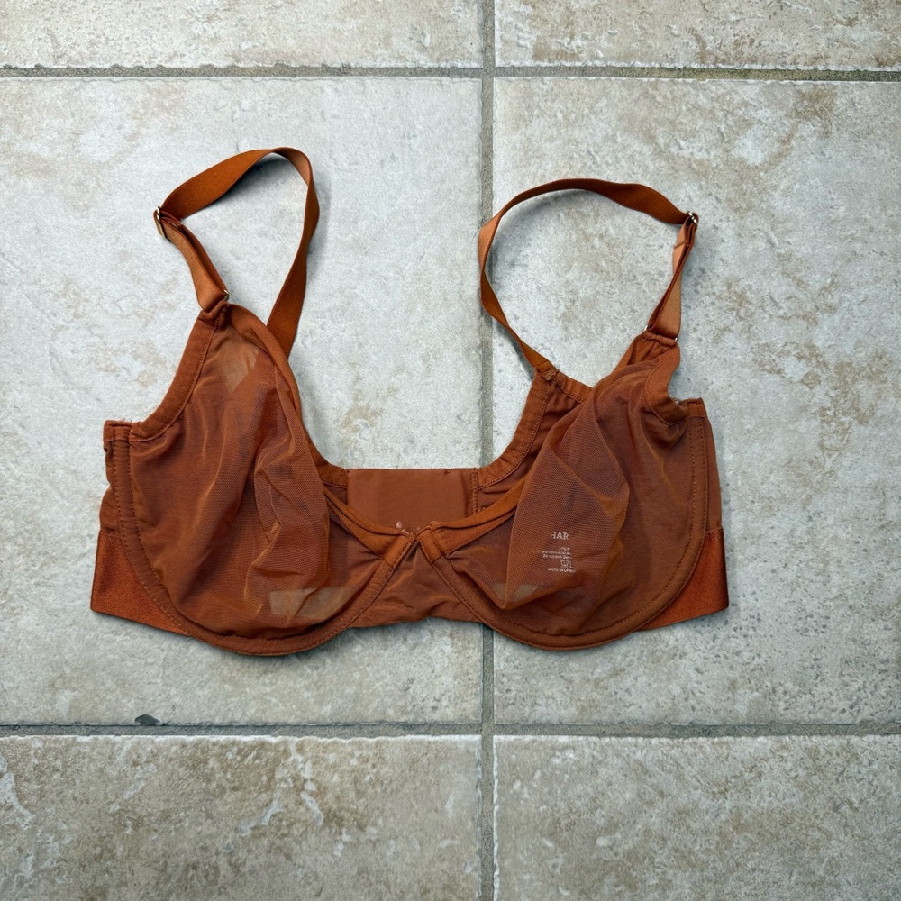 HARPER WILDE Orange Mesh Underwire Bra Size 32E